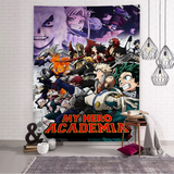 VIKAMA My Hero Academia Tapestry, Cartoon Anime Wall Hanging, Cute Home Decor for Living Room Bedroom, Large Wall Art Decor
