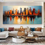Handmade Oil Painting Canvas Wall Art Decoration Modern Abstract Urban Architectural Street Scenes For Home Decor Rolled Frameless Unstretched Painting