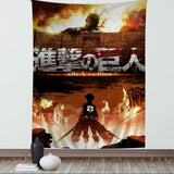 A-Attack On Titan Anime Tapestry Art Printing Japanese Wall Tapestry Anime Wall Hanging Home Decor