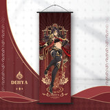 Genshin Impact Scroll Canvas Painting Columbina Sandrone Flins Home Decor Wall Hanging Anime Poster Wall Art Room Decoration
