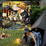 My Hero Academia Kaminari Denki Banner Art Printing Japanese Wall Flag Anime Wall Hanging Home Decor