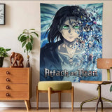 A-Attack on Titan Tapestry Art Printing Japanese Wall Tapestry Anime Wall Hanging Home Decor
