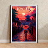 Rainy Tokyo Japanese Woodblock Tea Emple Print  Anime City Poster Wall Art Decor Gift Living Room Bedroom Decorative Pictures
