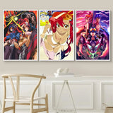 Gurren Lagann Anime Canvas Wall Art x  Modern Home Decor Poster for Bedroom or Living Room Personalized Gift Stylish Family Deco