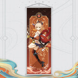 Xiao Yelan Kazuha Hutao Genshin Impact Scroll Canvas Wall Hanging Painting Home Decor Anime Poster Wall Art Room Decoration