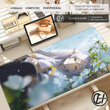 Kawaii Anime Girl Mouse Pad Sousou No Frieren Beyond Journey End Keyboard Rug Laptop Lotus Flower Gaming Mousepad PC HD Desk Mat
