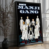 Anime T-Tokyo Revengers Poster HD PVC Waterproof Wall Art - Self Adhesive Reusable For Home Office Bar