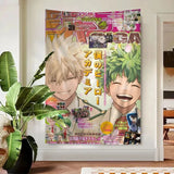 VIKAMA My Hero Academia Tapestry, Anime Wall Art, Cute Cartoon Print, Perfect for Bedroom, Living Room, Dorm Decor