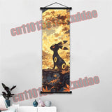 Pokemon Anime Poster Scroll Painting, Pikachu, Charizard, Eevee, Gengar, Mewtwo, Room Art White Canvas Painting Wall Decoration