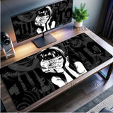 Black and white Mouse Pad Cute HD branco Desk Pad Extended Gaming Keyboard Mats Large XXL Gamer Collage Horror Anime Mousepad