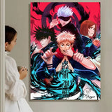 Dark Fantasy Anime J-Jujutsu K-Kaisen Painting Calligraphy HD Waterproof Canvas Art: Aesthetic Wall Decor Home,Bar & More