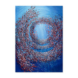 Thick Textured Knife Painted Fish Vortex Painting Handmade Abstract Oil Painting Canvas Wall Art For Home Decoration