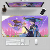 New Genshin Impact Desk Mat Anime Gaming Cool Durin Flins Gaming Mouse Pad Lock Edge 1000x500mm Playmat Office Keyboard Mousepad