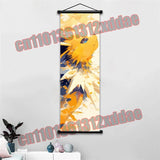 Pokemon Anime Poster Scroll Painting, Pikachu, Charizard, Eevee, Gengar, Mewtwo, Room Art White Canvas Painting Wall Decoration
