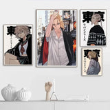 Canvas Painting Wall Art Anime TV Tokyo Revengers Poster Aesthetic Mikey Hanma Shuji Manga Mural Kawaii Room Decor Gift