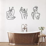 Art Woman Silhouette Interior Decoration Iron Line Metal Wall Space Wall Hanging