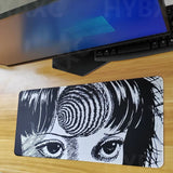 Black and white Mouse Pad Cute HD branco Desk Pad Extended Gaming Keyboard Mats Large XXL Gamer Collage Horror Anime Mousepad