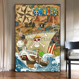 Anime Ship One Cartoon One Piece Poster Print Canvas Painting Wall Art Mural Suitable for Cafe Home Wall Decoration Picture Gift