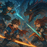 Epic Anime Demon Battle Wall Art – Fantasy Warrior Poster, Dark Anime Art Print, RPG Inspired Wall Decor, Anime Fighter Artwork