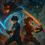 Epic Anime Demon Battle Wall Art – Fantasy Warrior Poster, Dark Anime Art Print, RPG Inspired Wall Decor, Anime Fighter Artwork