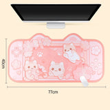 Bunny Desk Pad NS Switch Keyboard Gaming Mat Large Mat Mousepad Pastel Pink Animal Kawaii Cute Anime Desk Blotter Protector