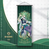 Genshin Impact Scroll Canvas Painting Columbina Sandrone Flins Home Decor Wall Hanging Anime Poster Wall Art Room Decoration