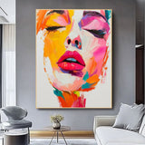 Handmade Oil Painting Canvas Wall Art Decoration Modern Abstract Knife Drawing  Human Face For Home Living Room Decor Rolled Frameless Unstretched Painting