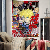 Anime Tokyo Revengers Colorful Tapestry Wall Hanging Bohemian Wall Tapestries Mandala Wall Art Decor