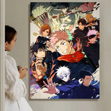 Dark Fantasy Anime J-Jujutsu K-Kaisen Painting Calligraphy HD Waterproof Canvas Art: Aesthetic Wall Decor Home,Bar & More