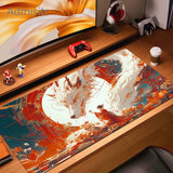 Pink Fox Mouse Mat Anime Kawaii Cute Mousepad Natural Rubber Gaming Table Pad Extra-large size Office Computer Mouse Desk Mats