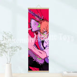 Chainsaw Man Anime Poster Wooden-framed Scroll Painting HD Quality Wall Art Retro Posters for Home Room Wall Decor