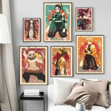 Canvas Painting Wall Art Pictures Demon Slayer Japan Anime Poster Print Tanjiro Zenitsu Characters Portrait Room Home Decoration