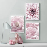 Poster Flowers Cherry Rose Peony Wall Art Canvas Painting Wall Pictures Living Room Decoration
