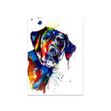 Colorful Animal Dog Canvas Painting Poster Abstract Wall Art