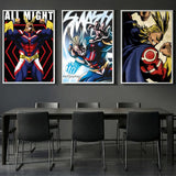 My hero academia all might anime Poster HD Waterproof Self-Adhesive Wall Art with Multi-Scene Compatibility