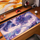 Pink Fox Mouse Mat Anime Kawaii Cute Mousepad Natural Rubber Gaming Table Pad Extra-large size Office Computer Mouse Desk Mats