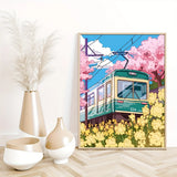 Japanese Cherry Blossom Anime Wall Art Poster Pink Preparatory Student Canvas Printing for Modern Living Room Home Decor  Gifts