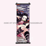 Demon Slayer Hanging Painting Home Decor Kamado Tanjirou Wall Art Anime Poster Uzui Tengen Canvas Scrolls Pictures Living Room