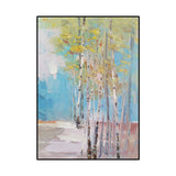 Handmade Oil Painting Canvas Wall Art Decoration Birch Forest Landscape Abstract Painting For Home Living Room Decor Rolled Frameless Unstretched Painting
