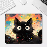 Small Anime Kawaii Black Cat Mouse pad Cartoon Desk mat Gaming Keyboard Table Mat Office Decor for PC Mouse Carpet Computer game