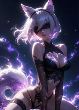 Fantasy Art Sexy Cartoon Animal Roleplay Anime Girl Dark Demon Witch Abstract Poster Canvas Painting Wall Art Picture Home De