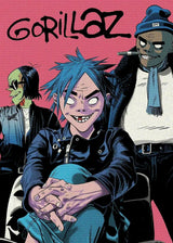Virtual Anime Rock Band Gorillaz Poster Modern Music Album Cover Canvas Painting Wall Art for Club Living Room Home Decor Mural