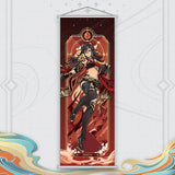 Xiao Yelan Kazuha Hutao Genshin Impact Scroll Canvas Wall Hanging Painting Home Decor Anime Poster Wall Art Room Decoration