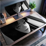 Black and white Mouse Pad Cute HD branco Desk Pad Extended Gaming Keyboard Mats Large XXL Gamer Collage Horror Anime Mousepad