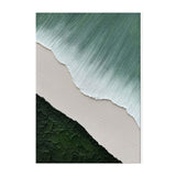 Handmade Oil Painting Acrylic Canvas Wall Art Decoration Green Minimalist White Waves Abstract For Home Living Room Bedroom Porch Decor Rolled Frameless Unstretched Painting