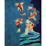 Cool Girl, Oil, Acrylic, Cnavas, Bedroom Wall Art Picture