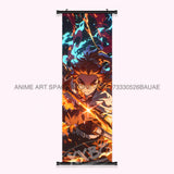 Demon Slayer: Kimetsu No Yaiba Wall Art Canvas Scrolls Pictures Hanging Painting Anime Rengoku Kyoujurou Home Decor Print Poster