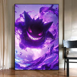 Pokemon Anime Figures Ink Painting Painting Canvas Painting Gengar Posters Prints Wall Art Picture for Living Room Children Gift