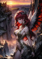 Fantasy Art Sexy Cartoon Animal Roleplay Anime Girl Dark Demon Witch Abstract Poster Canvas Painting Wall Art Picture Home De