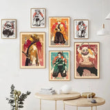 Canvas Painting Wall Art Pictures Demon Slayer Japan Anime Poster Print Tanjiro Zenitsu Characters Portrait Room Home Decoration